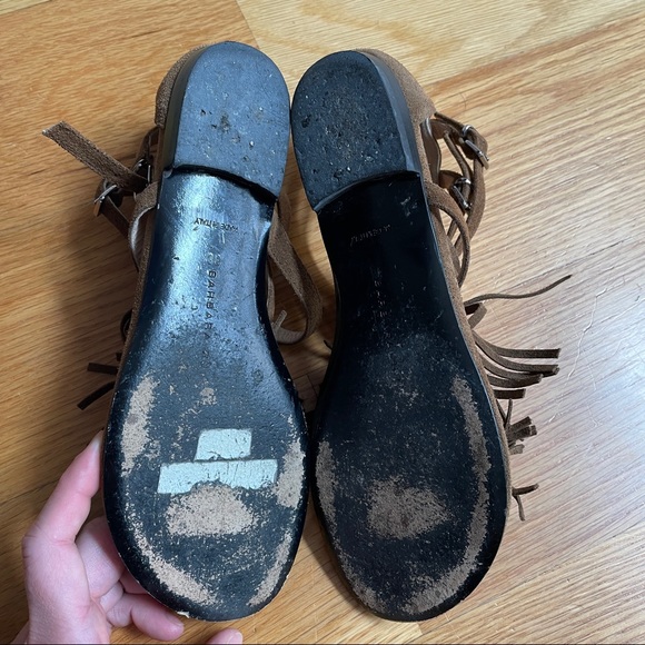 Barbar Bui Gladiador Suede Fringe Spiked Sandals - Picture 4 of 11